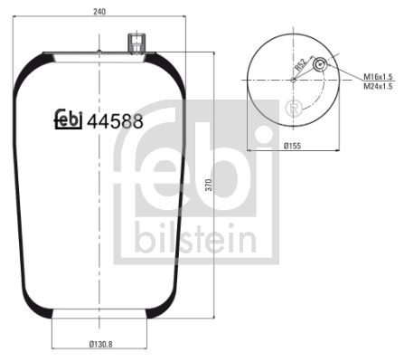 FEBI BILSTEIN dėklas, pneumatinė pakaba 44588